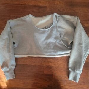 Fp Movement Barre Style Crop Light Grey Sweatshirt Size Small Like New